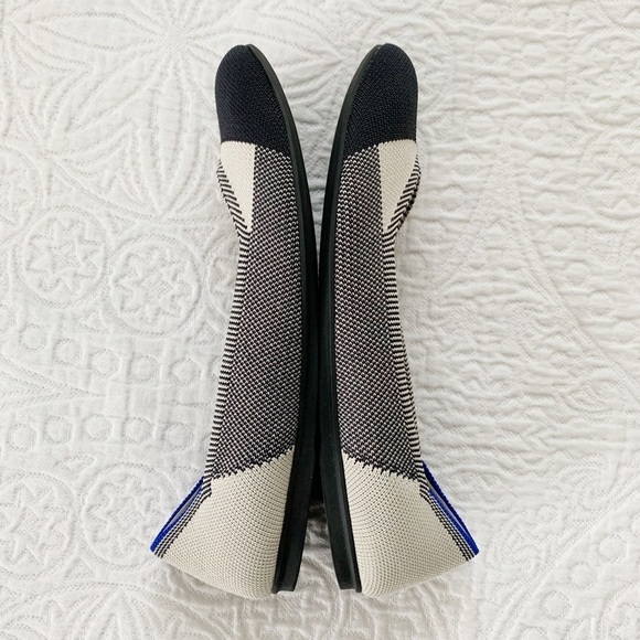 Rothy's Women's The Captoe Flat, Black / White Colorblock (Sz 8) - Picture 9 of 11